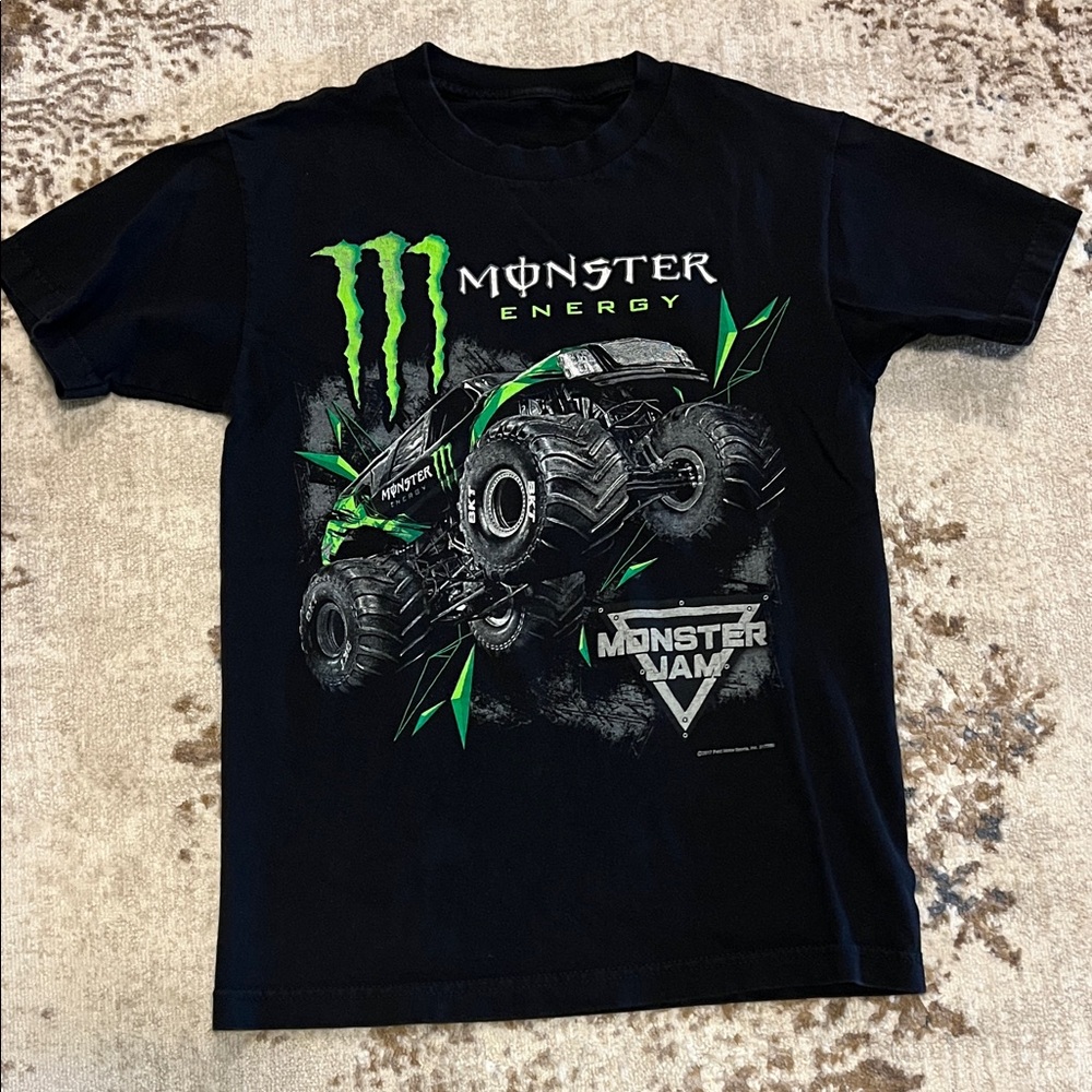 Kids Black T-Shirt with Green Accents